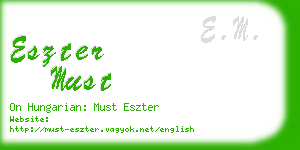 eszter must business card